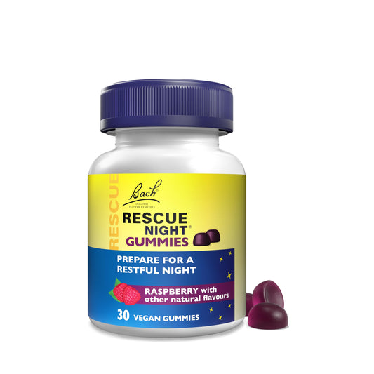 Rescue Sleep Gummies (30 Pack), with White Chestnut That Helps Switch Off The Mind from Repetitive Thoughts, Bach Flower Essences, Plus B Vitamins, Vegan, Raspberry Flavour, 30 Gummies
